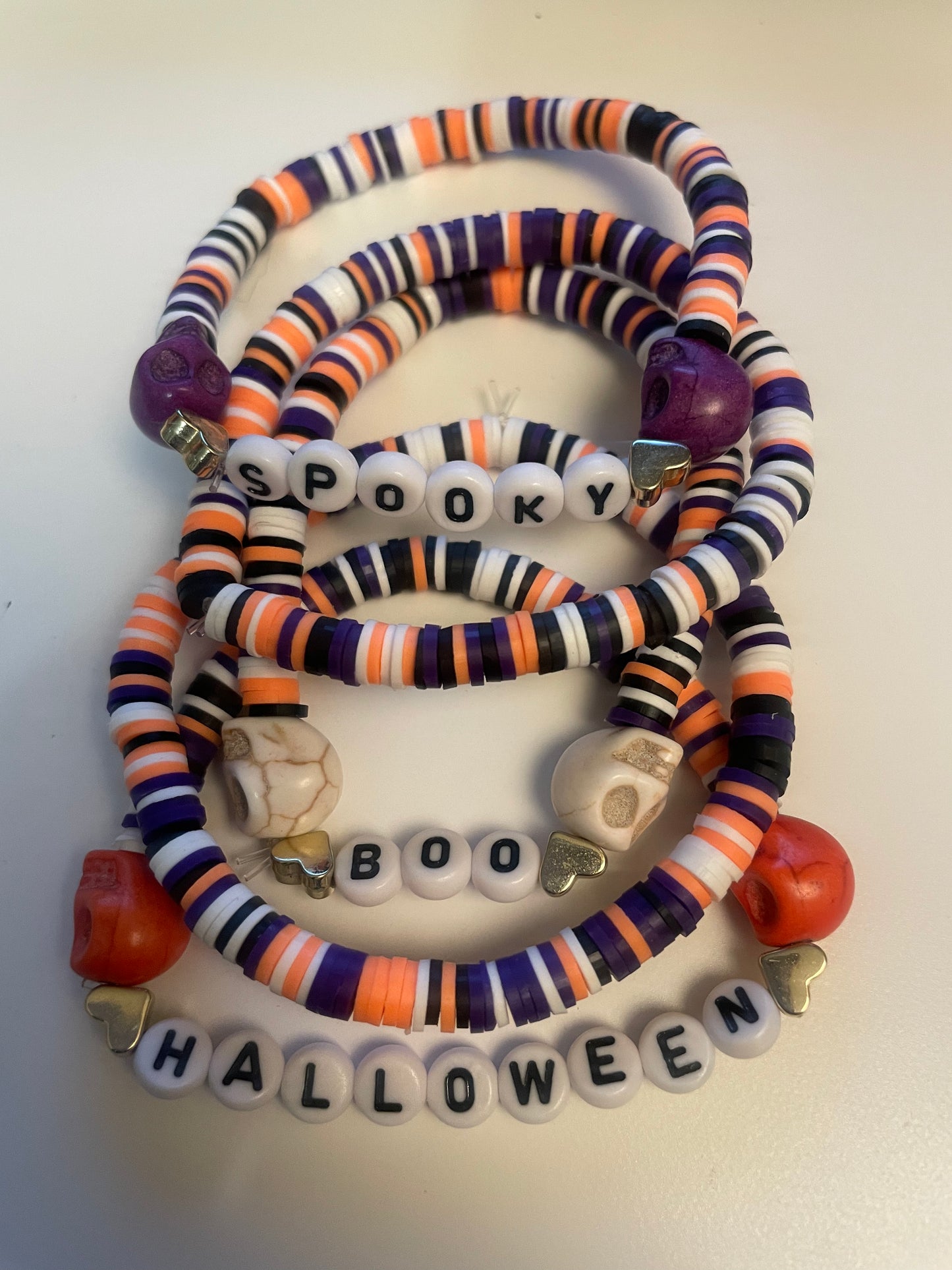 Boo, Spooky, Halloween with Gold - Bracelet Stack