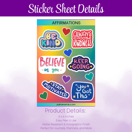 Sticker Sheet | Affirmations