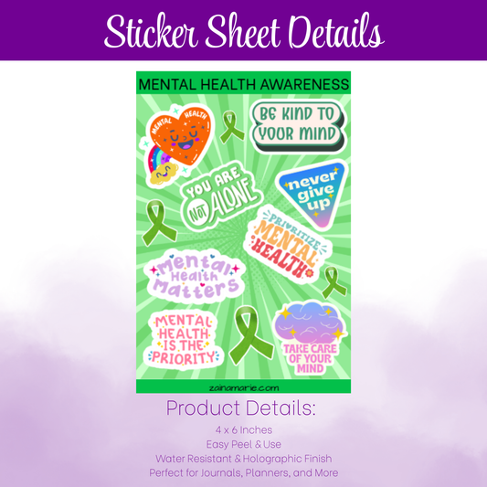 Sticker Sheet | Mental Health Awareness